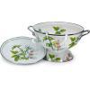 Golden Rabbit Enamelware Colander and Drip Plate Gift Set, Herbs(Herbs)
