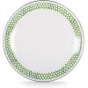 Golden Rabbit Enamelware Dinner Plates, 10.5 inch, Blue Crab, Set of 4(Green Scallop)