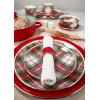 Golden Rabbit Enamelware Dinner Plates, 10.5 inch, Blue Crab, Set of 4(Highland Plaid)