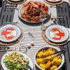 Golden Rabbit Enamelware Dinner Plates, 10.5 inch, Blue Crab, Set of 4(Lobster)