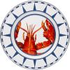 Golden Rabbit Enamelware Dinner Plates, 10.5 inch, Blue Crab, Set of 4(Lobster)