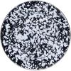 Golden Rabbit Enamelware Dinner Plates, 10.5 inch, Solid White Textured, Set of 4(Black Swirl)