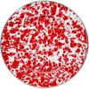 Golden Rabbit Enamelware Dinner Plates, 10.5 inch, Solid White Textured, Set of 4(Red Swirl)