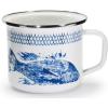 Golden Rabbit Enamelware Grande Coffee or Tea Mugs, 24 ounce, Camouflage, Set of 4(Fish Camp)