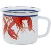 Golden Rabbit Enamelware Grande Coffee or Tea Mugs, 24 ounce, Camouflage, Set of 4(Lobster)