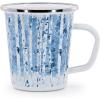 Golden Rabbit Enamelware Latte Coffee or Tea Mugs, 16 ounce, Blue Crab, Set of 4(Aspen Grove)