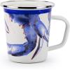 Golden Rabbit Enamelware Latte Coffee or Tea Mugs, 16 ounce, Blue Crab, Set of 4(Blue Crab)