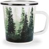 Golden Rabbit Enamelware Latte Coffee or Tea Mugs, 16 ounce, Blue Crab, Set of 4(Forest Glen)