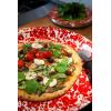 Golden Rabbit Enamelware Medium Tray, 15.5 inch, Solid White Textured(Red Swirl)