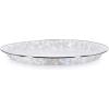 Golden Rabbit Enamelware Medium Tray, 15.5 inch, Solid White Textured(Taupe Swirl)