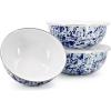 Golden Rabbit Enamelware Nested Mixing Bowls with Lids, Set of 3, Solid White Textured(Ocean)
