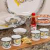Golden Rabbit Enamelware Oval Platter, 12 x 16in, Blue Crab(Oyster)