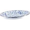 Golden Rabbit Enamelware Oval Platter, 12 x 16in, Solid White Textured(Ocean)