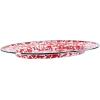 Golden Rabbit Enamelware Oval Platter, 12 x 16in, Solid White Textured(Red Swirl)