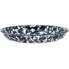 Golden Rabbit Enamelware Pasta Plates, 10 inch, Solid White Textured, Set of 4(Black Swirl)