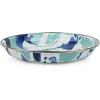 Golden Rabbit Enamelware Pasta Plates, 10 inch, Solid White Textured, Set of 4(Lagoon)