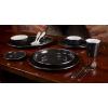 Golden Rabbit Enamelware Pasta Plates, 10 inch, Solid White Textured, Set of 4(Solid Black Textured)