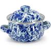 Golden Rabbit Enamelware Petite Tureens Pots, 16 ounce, Ocean, Set of 2(Ocean)