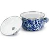 Golden Rabbit Enamelware Petite Tureens Pots, 16 ounce, Ocean, Set of 2(Ocean)