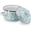 Golden Rabbit Enamelware Petite Tureens Pots, 16 ounce, Ocean, Set of 2(Sea Glass)