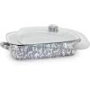 Golden Rabbit Enamelware Roasting Pan with Lid, 10.5 quarts, Solid White Textured(Grey Swirl)
