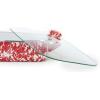 Golden Rabbit Enamelware Roasting Pan with Lid, 10.5 quarts, Solid White Textured(Red Swirl)