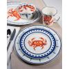 Golden Rabbit Enamelware Salad Bowls, 24 ounce, Blue Crab, Set of 4(Crab House)