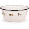 Golden Rabbit Enamelware Salad Bowls, 24 ounce, Blue Crab, Set of 4(Fishing Fly)