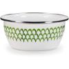 Golden Rabbit Enamelware Salad Bowls, 24 ounce, Blue Crab, Set of 4(Green Scallop)