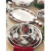 Golden Rabbit Enamelware Salad Bowls, 24 ounce, Blue Crab, Set of 4(Highland Plaid)