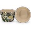 Golden Rabbit Enamelware Salad Bowls, 24 ounce, Solid White Textured, Set of 4(Camouflage)