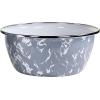 Golden Rabbit Enamelware Salad Bowls, 24 ounce, Solid White Textured, Set of 4(Grey Swirl)
