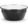 Golden Rabbit Enamelware Salad Bowls, 24 ounce, Solid White Textured, Set of 4(Solid Black Textured)
