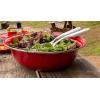 Golden Rabbit Enamelware Salad Bowls, 24 ounce, Solid White Textured, Set of 4(Solid Red Textured)