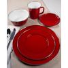 Golden Rabbit Enamelware Salad Bowls, 24 ounce, Solid White Textured, Set of 4(Solid Red Textured)