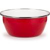 Golden Rabbit Enamelware Salad Bowls, 24 ounce, Solid White Textured, Set of 4(Solid Red Textured)