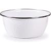 Golden Rabbit Enamelware Salad Bowls, 24 ounce, Solid White Textured, Set of 4(Solid White Textured)