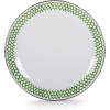 Golden Rabbit Enamelware Sandwich Plates, 8.5 inch, Blue Crab, Set of 4(Green Scallop)