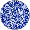 Golden Rabbit Enamelware Sandwich Plates, 8.5 inch, Solid White Textured, Set of 4(Cobalt Swirl)
