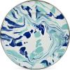 Golden Rabbit Enamelware Sandwich Plates, 8.5 inch, Solid White Textured, Set of 4(Lagoon)