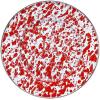 Golden Rabbit Enamelware Sandwich Plates, 8.5 inch, Solid White Textured, Set of 4(Red Swirl)