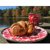 Golden Rabbit Enamelware Sandwich Plates, 8.5 inch, Solid White Textured, Set of 4(Red Swirl)