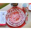 Golden Rabbit Enamelware Sandwich Plates, 8.5 inch, Solid White Textured, Set of 4(Sunset)