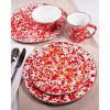 Golden Rabbit Enamelware Sandwich Plates, 8.5 inch, Solid White Textured, Set of 4(Sunset)