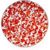 Golden Rabbit Enamelware Sandwich Plates, 8.5 inch, Solid White Textured, Set of 4(Sunset)