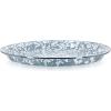 Golden Rabbit Enamelware Small Serving Tray, 12 inch, Solid White Textured(Grey Swirl)