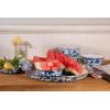 Golden Rabbit Enamelware Small Serving Tray, 12 inch, Solid White Textured(Ocean)