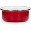 Golden Rabbit Enamelware Soup Bowls with Lids, 14 ounce, Solid White Textured, Set of 4(Solid Red Textured)