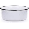 Golden Rabbit Enamelware Soup Bowls with Lids, 14 ounce, Solid White Textured, Set of 4(Solid White Textured)