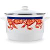 Golden Rabbit Enamelware Soup or Stock Pot, 18 quart, Blue Crab(Crab House)